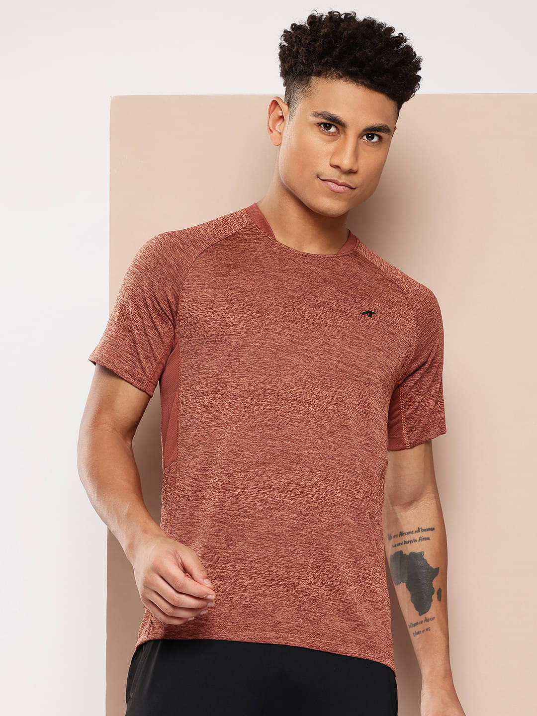 Alcis Brown Polyester Slim Fit Men's Sports T-Shirt ( Pack of 1 ) Alcis Brown Polyester Slim Fit Men's Sports T-Shirt ( Pack of 1 )