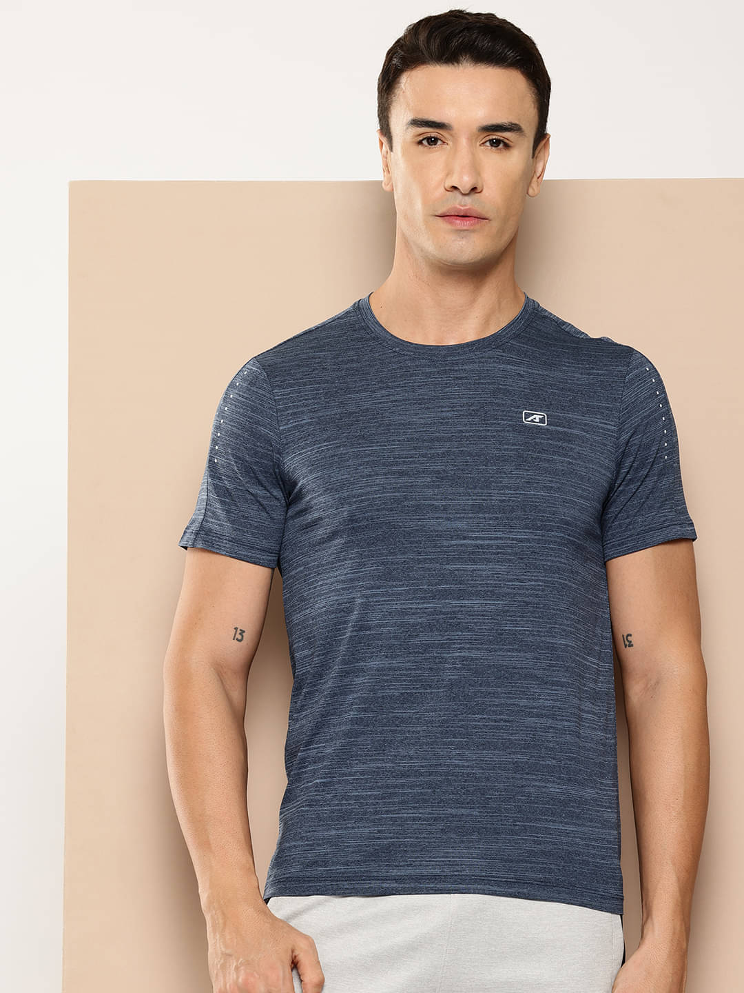     			Alcis Navy Blue Polyester Slim Fit Men's Sports T-Shirt ( Pack of 1 )