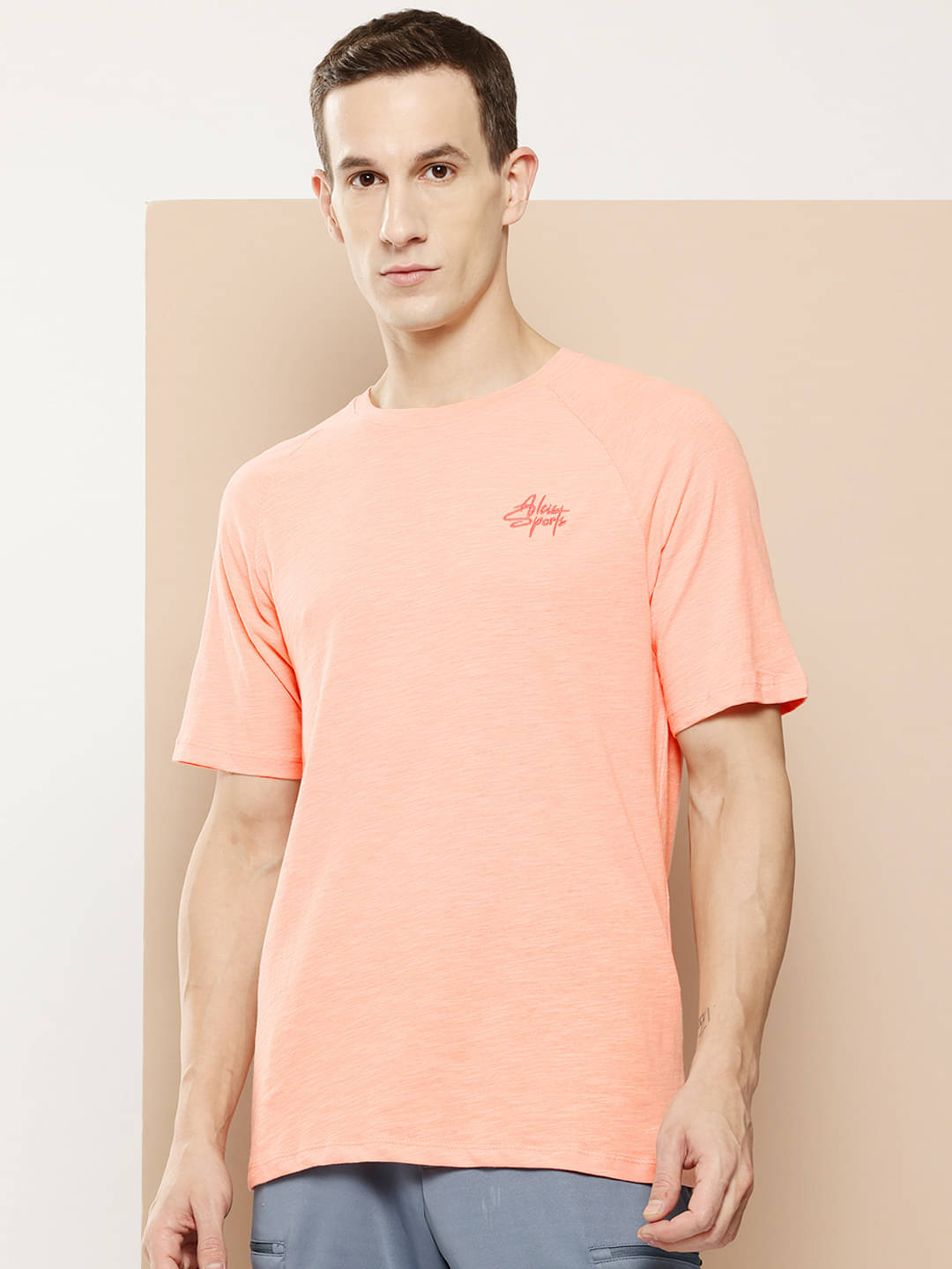     			Alcis Pink Cotton Regular Fit Men's Sports T-Shirt ( Pack of 1 )