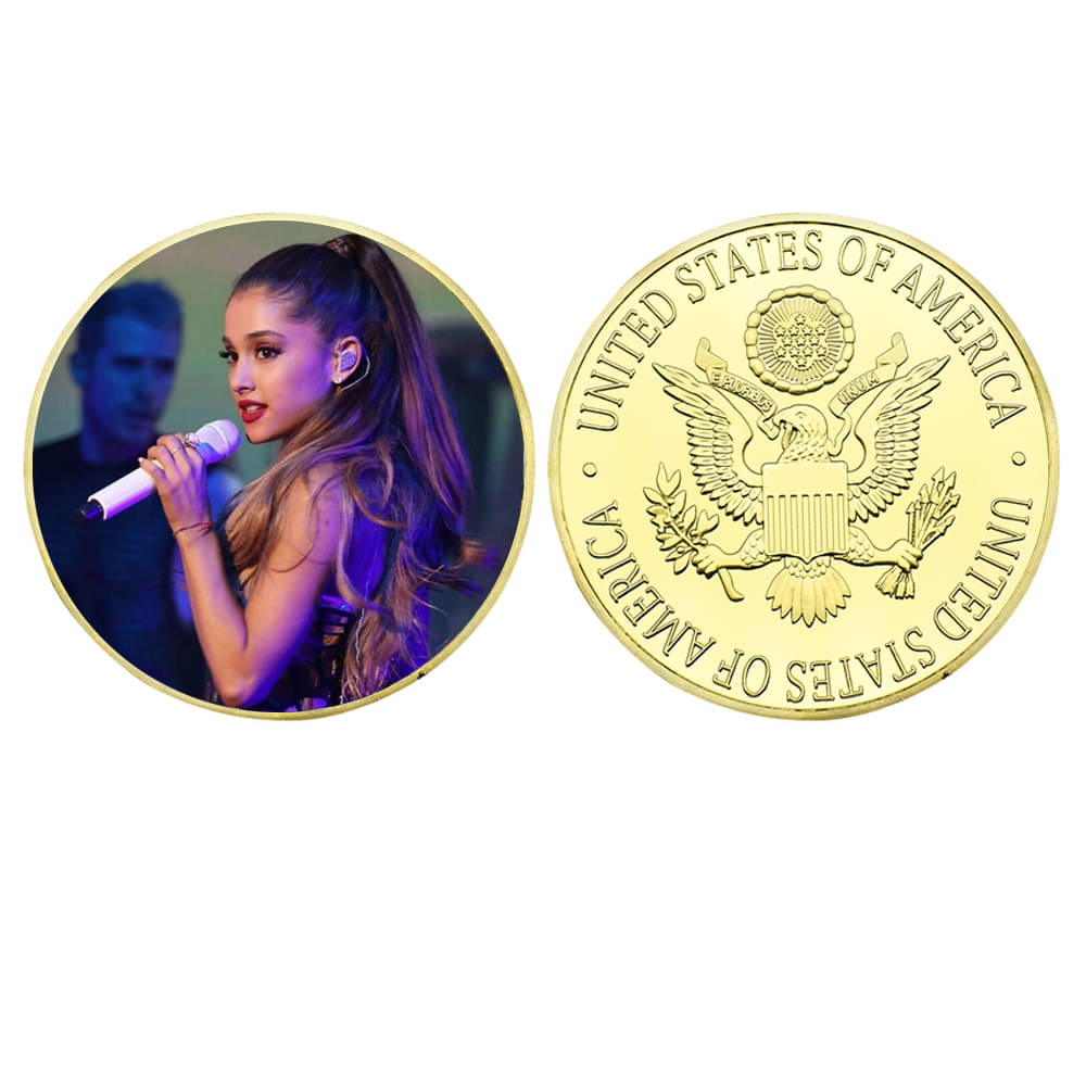 Ariana Grande Gold Plated Commemorative Coins Collectible Gold Coin 1 Oz Heavy Thick Rare to get Medallion Fantasy Physical Coin with Luxury Box Souvenir Gift (First Edition) Ariana Grande Gold Plated Commemorative Coins Collectible Gold Coin 1 Oz Heavy Thick Rare to get Medallion Fantasy Physical Coin with Luxury Box Souvenir Gift (First Edition)