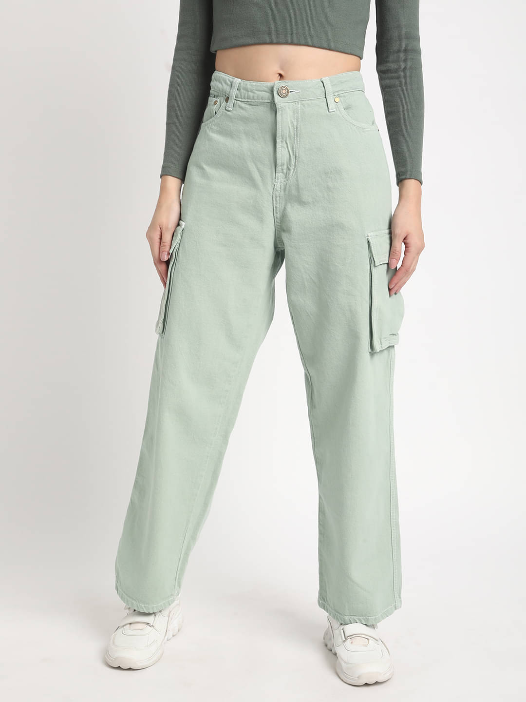     			Bene Kleed Pack of 1 Cotton Regular Women's Cargo Pants ( Green )