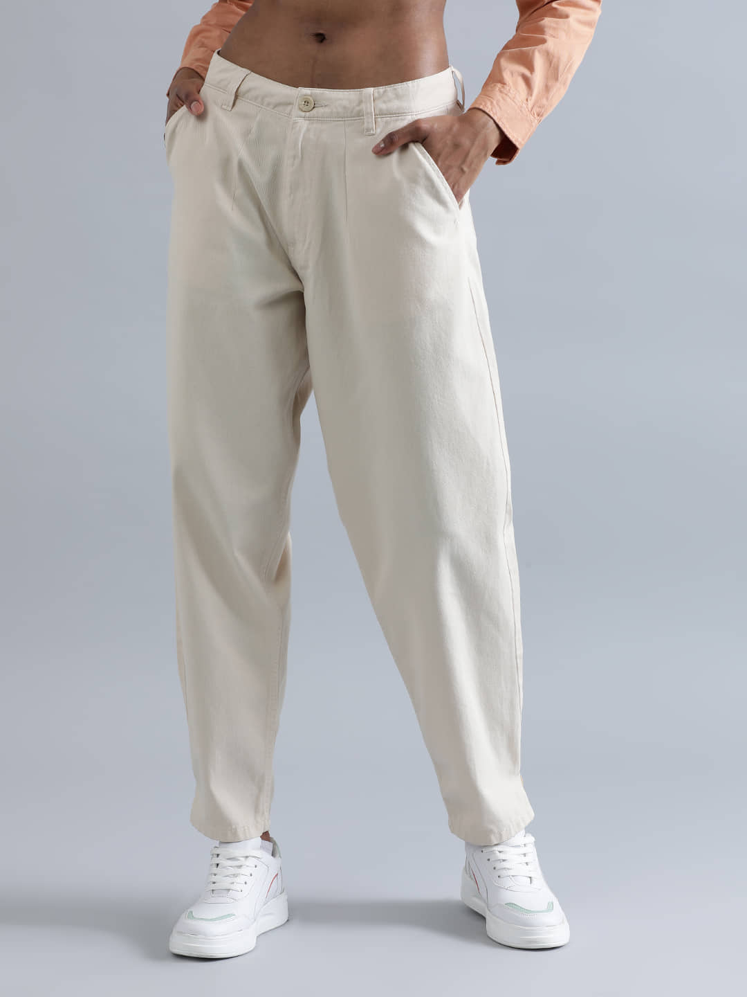 Bene Kleed Women Clean Look Carrot Fit Trousers - Trousers | Buy online on ZillyBuy