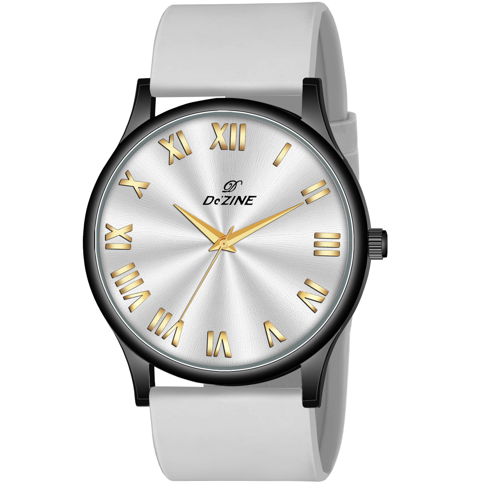     			Dezine Light Grey Silicon Analog Men's Watch