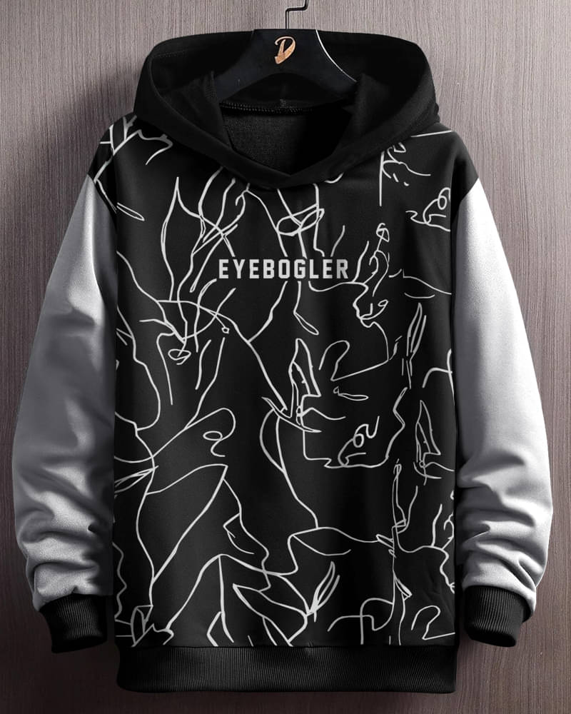     			Eyebogler Fleece Hooded Men's Sweatshirt - Dark Grey ( Pack of 1 )