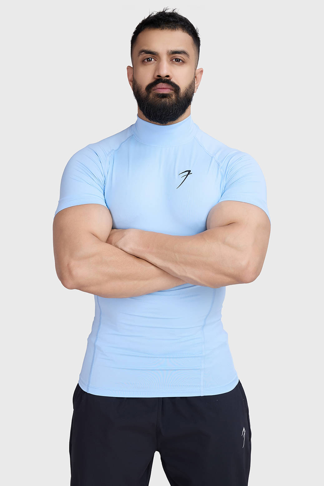 Fuaark Blue Polyester Slim Fit Men's Compression T-Shirt ( Pack of 1 )     			Fuaark Blue Polyester Slim Fit Men's Compression T-Shirt ( Pack of 1 )