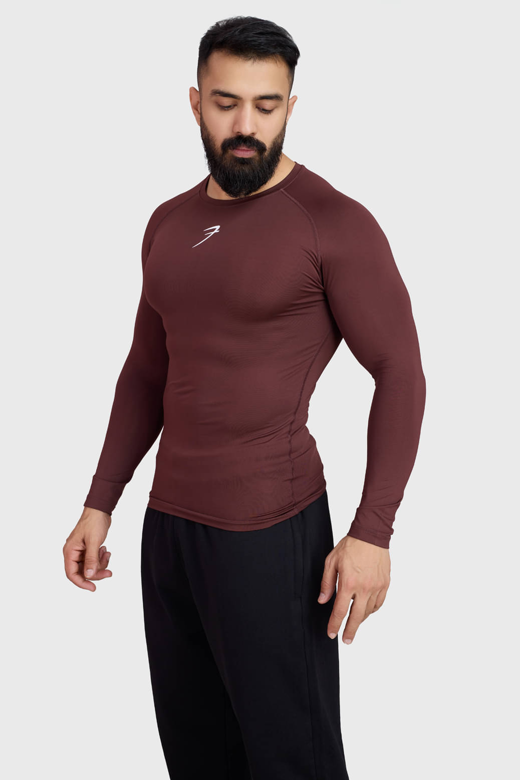 Fuaark Brown Polyester Slim Fit Men's Compression T-Shirt ( Pack of 1 )     			Fuaark Brown Polyester Slim Fit Men's Compression T-Shirt ( Pack of 1 )