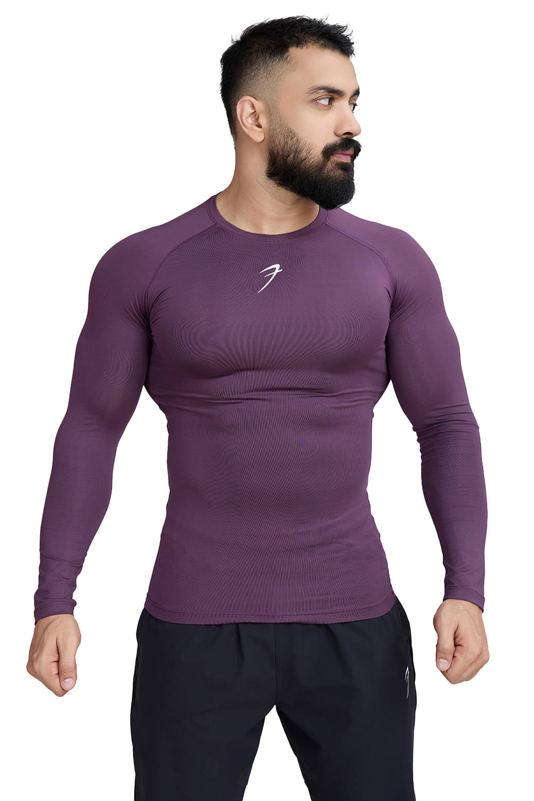     			Fuaark Purple Polyester Slim Fit Men's Compression T-Shirt ( Pack of 1 )