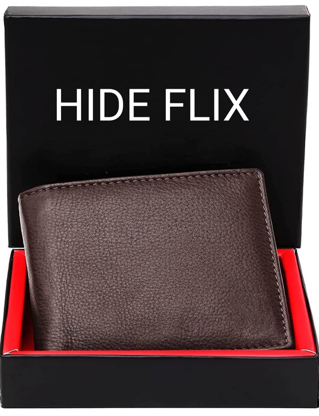     			HIDEFLIX Brown Leather Men's Regular Wallet,RFID Wallet ( Pack of 1 )