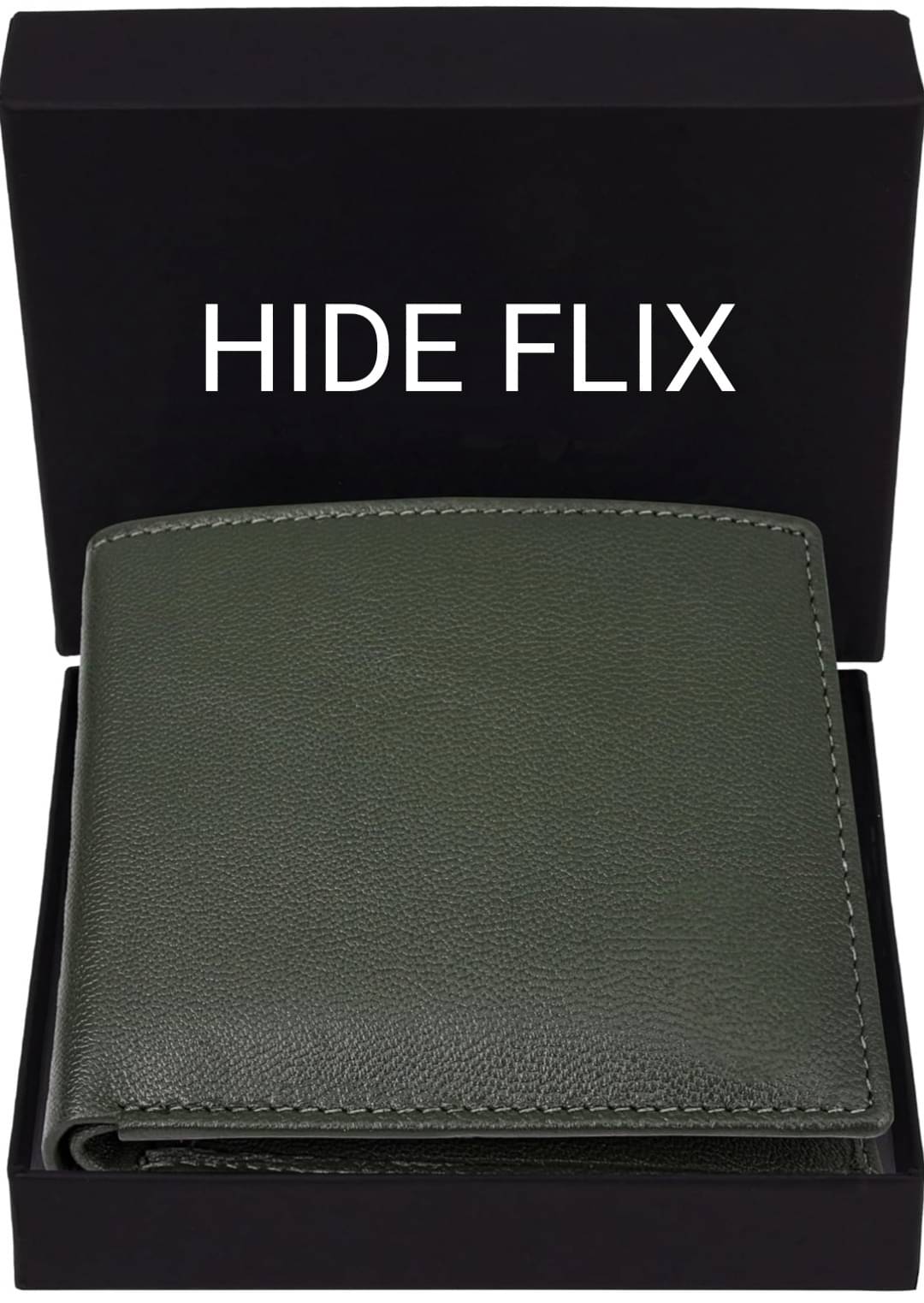     			HIDEFLIX Green Leather Men's Regular Wallet,RFID Wallet ( Pack of 1 )