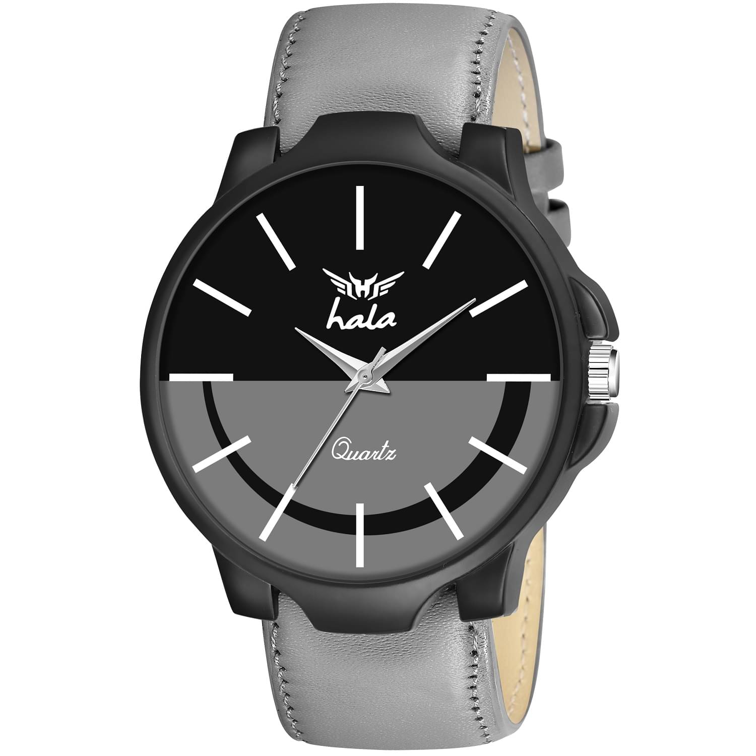     			Hala Light Grey Leather Analog Men's Watch
