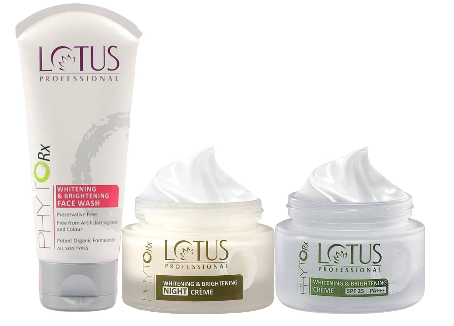     			Lotus Professional Whitening & Brightening Day Cream 50g , Night Cream 50g ,Facewash 80g (Pack of 3)