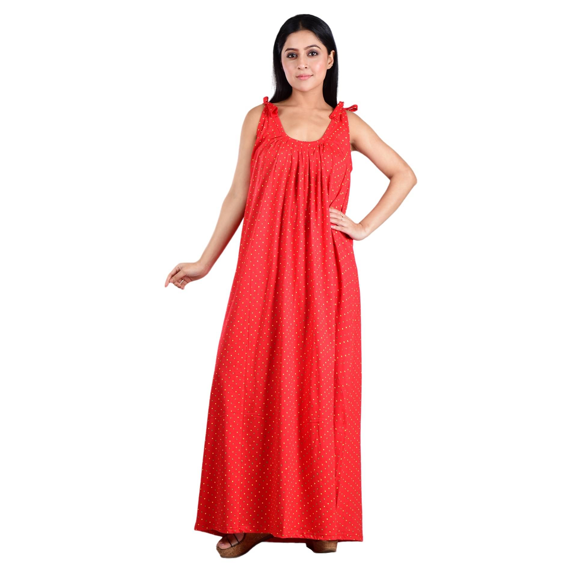     			PIYALI'S CREATION WOMEN'S Red Hosiery Women's Nightwear Nighty & Night Gowns ( Pack of 1 )