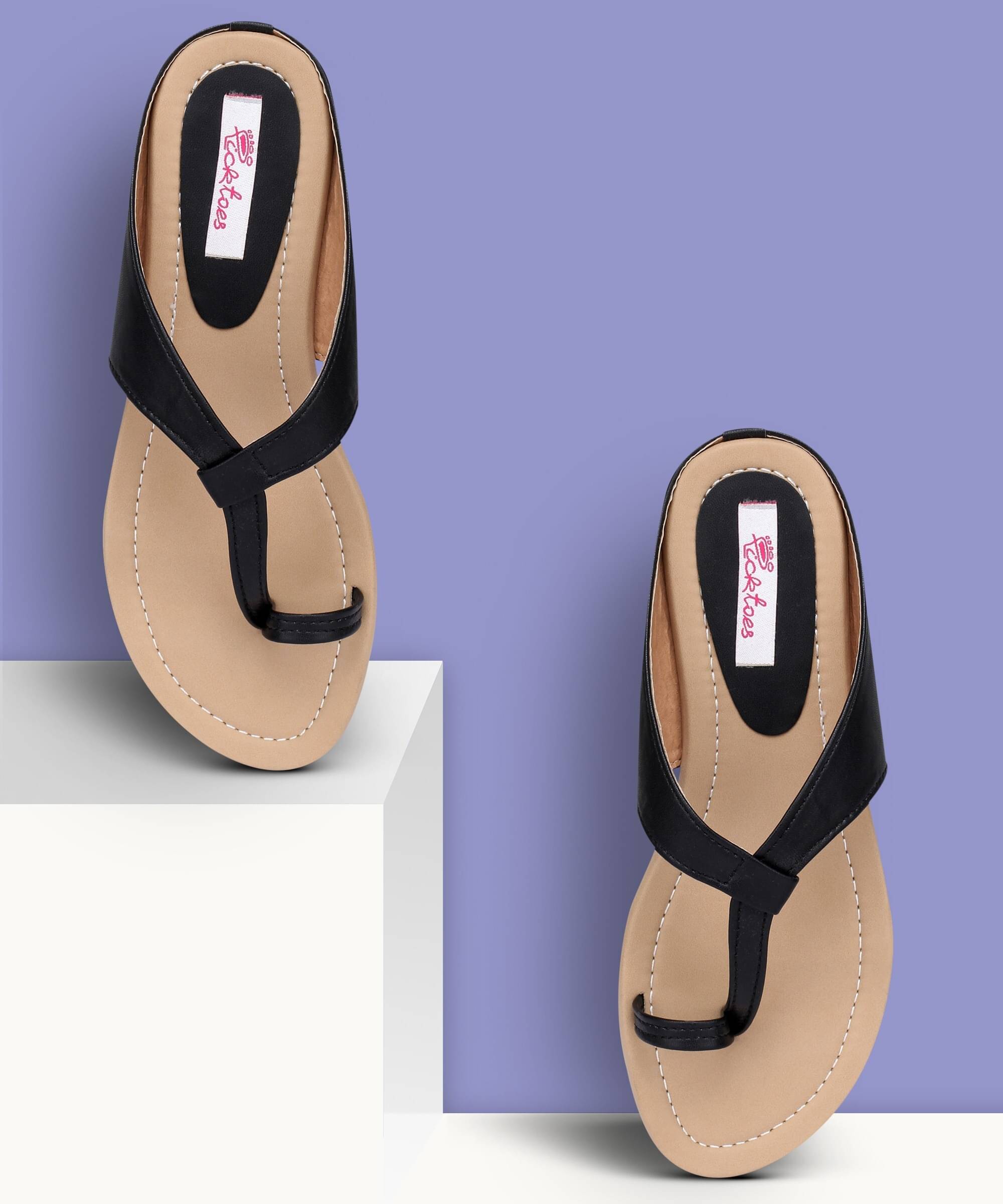 Picktoes Black Women's Flats Picktoes Black Women's Flats
