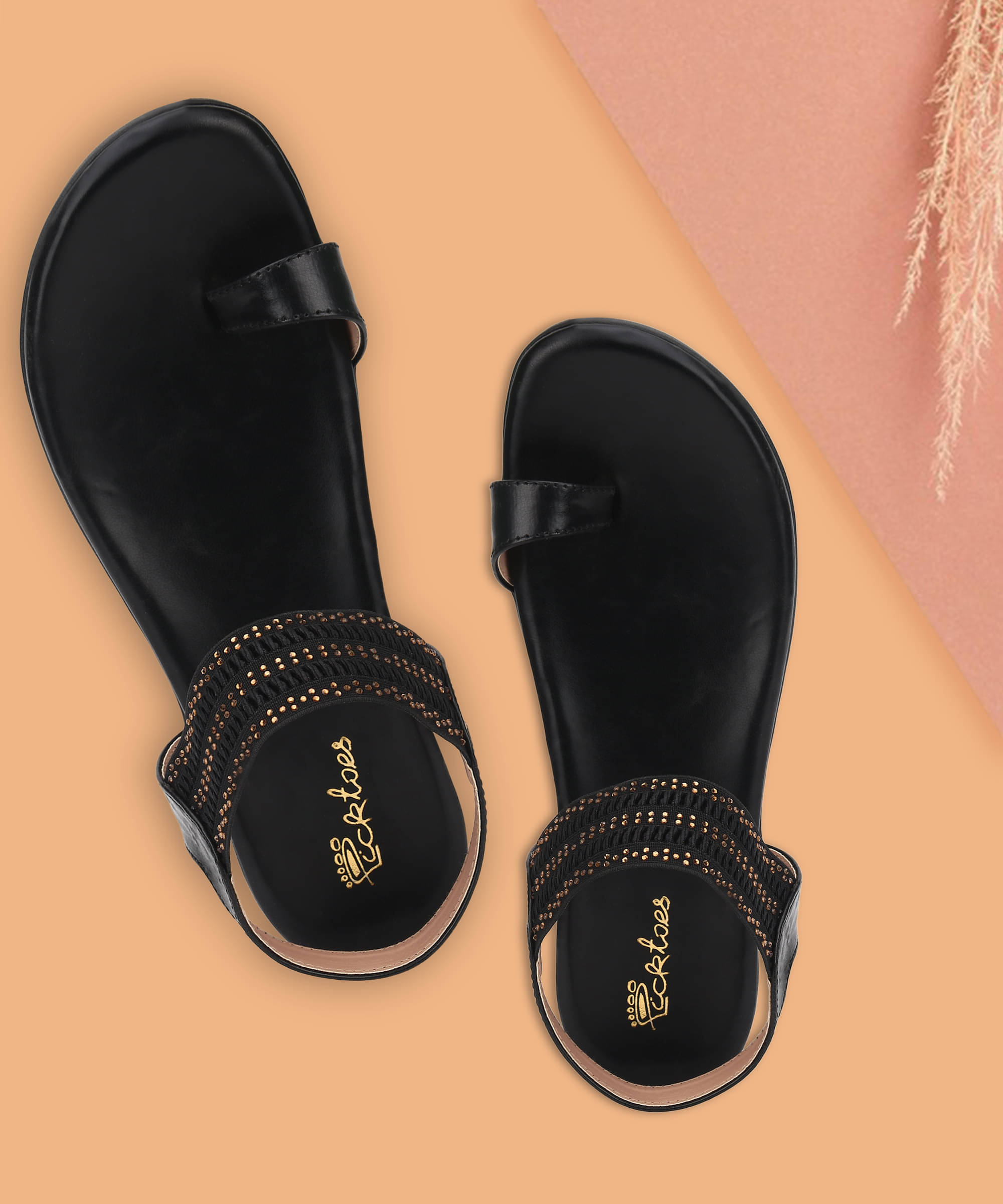     			Picktoes Black Women's Flats