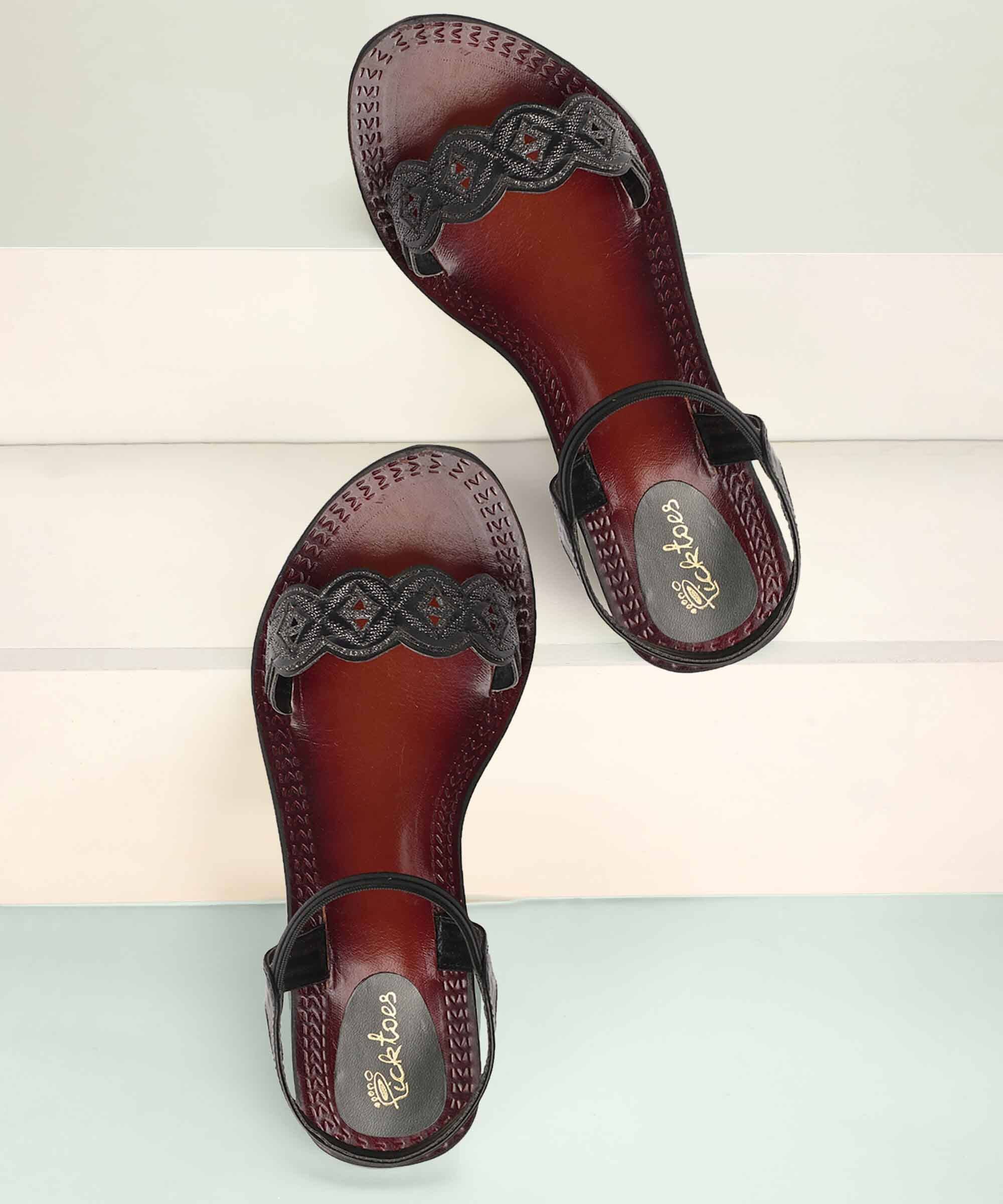 Picktoes Black Women's Sandal Heels Picktoes Black Women's Sandal Heels