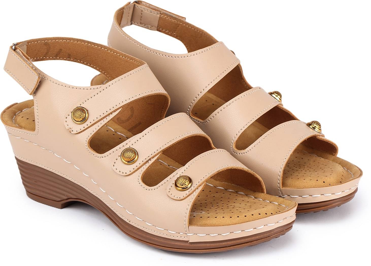     			Picktoes Cream Women's Sandal Heels