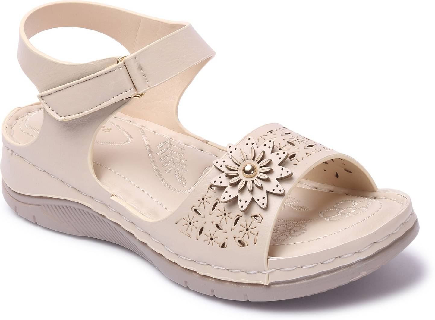     			Picktoes Cream Women's Sandal Heels