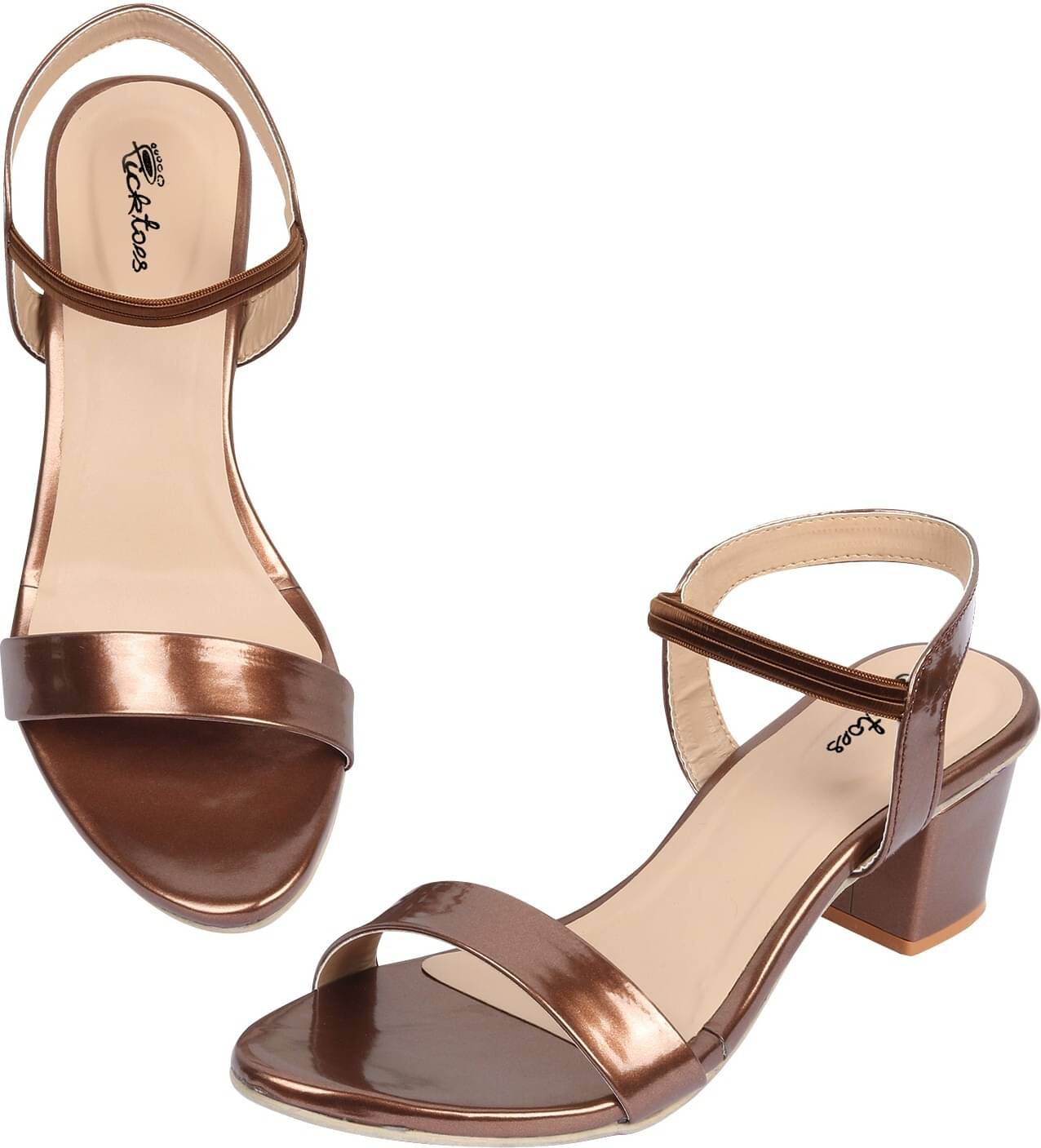 Picktoes Gold Women's Sandal Heels Picktoes Gold Women's Sandal Heels