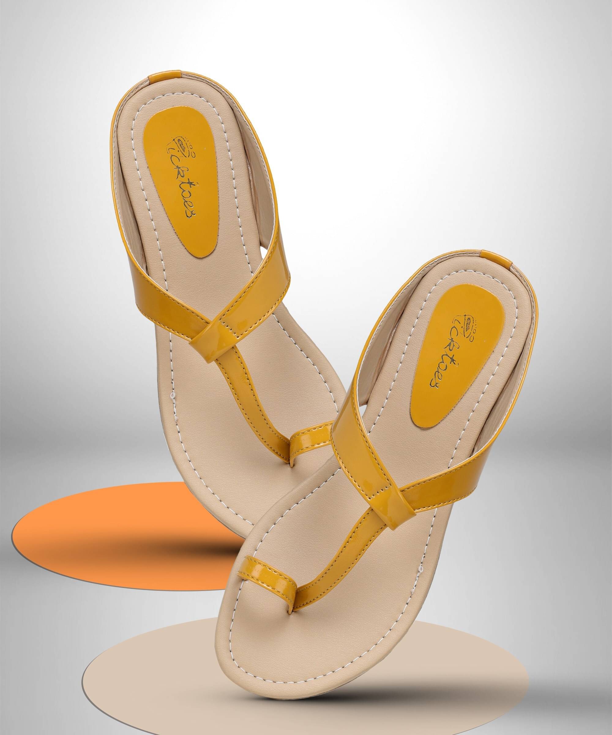 Picktoes Yellow Women's Flats Picktoes Yellow Women's Flats