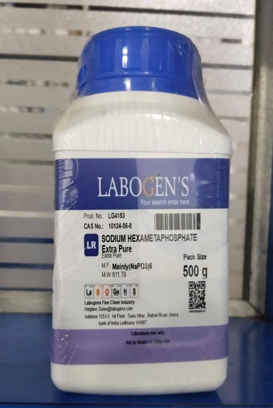     			SODIUM HEXAMETAPHOSPHATE EXTRA PURE 500gm