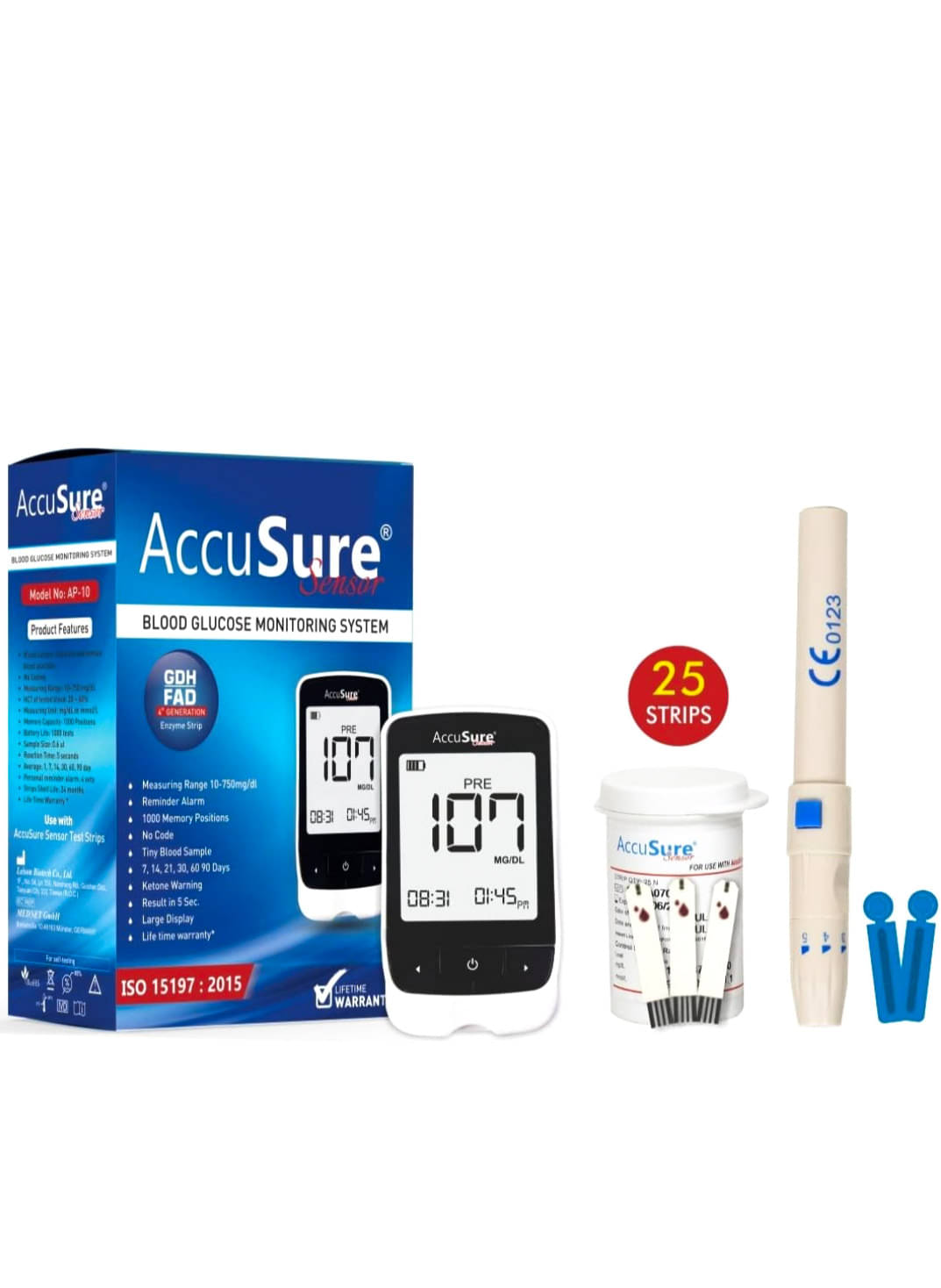 ACCUSURE Sensor Kit with 25 Strips Glucometer ACCUSURE Sensor Kit with 25 Strips Glucometer