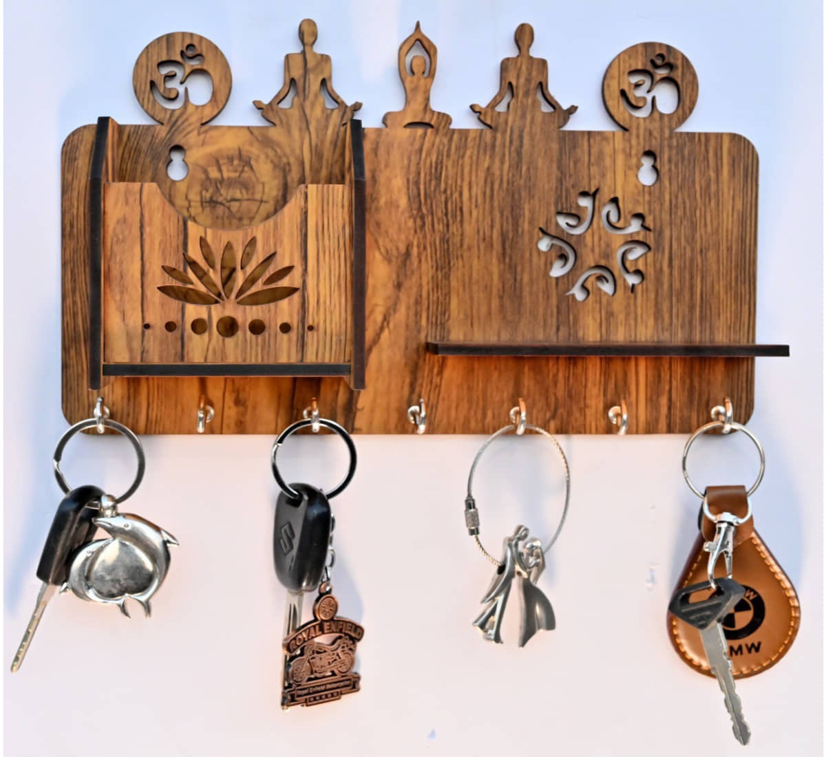 Arpita Crafts Brown Wood Key Holder - Pack of 1