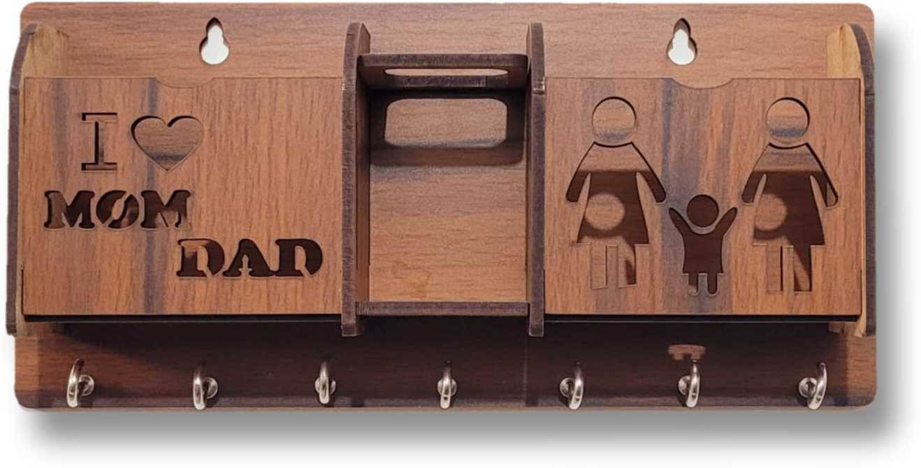     			Arpita Crafts Brown Wood Key Holder - Pack of 1