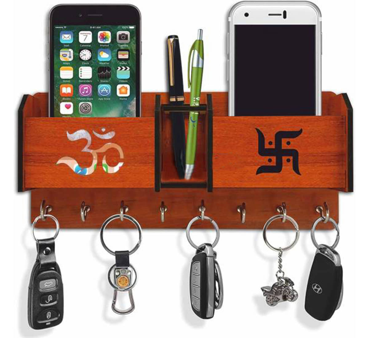 Arpita Crafts Brown Wood Key Holder - Pack of 1