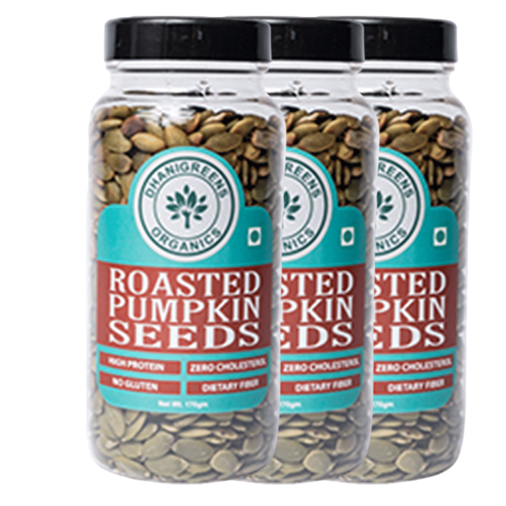 DHANIGREENS ORGANICS Pumpkin Seeds 510 g Pack of 3 DHANIGREENS ORGANICS Pumpkin Seeds 510 g Pack of 3
