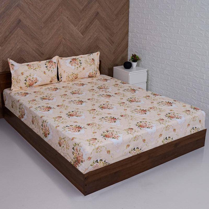 BELLA TRUE Polyester 1 Double Queen Bedsheet with 2 Pillow Covers ( Peach ) BELLA TRUE Polyester 1 Double Queen Bedsheet with 2 Pillow Covers ( Peach )