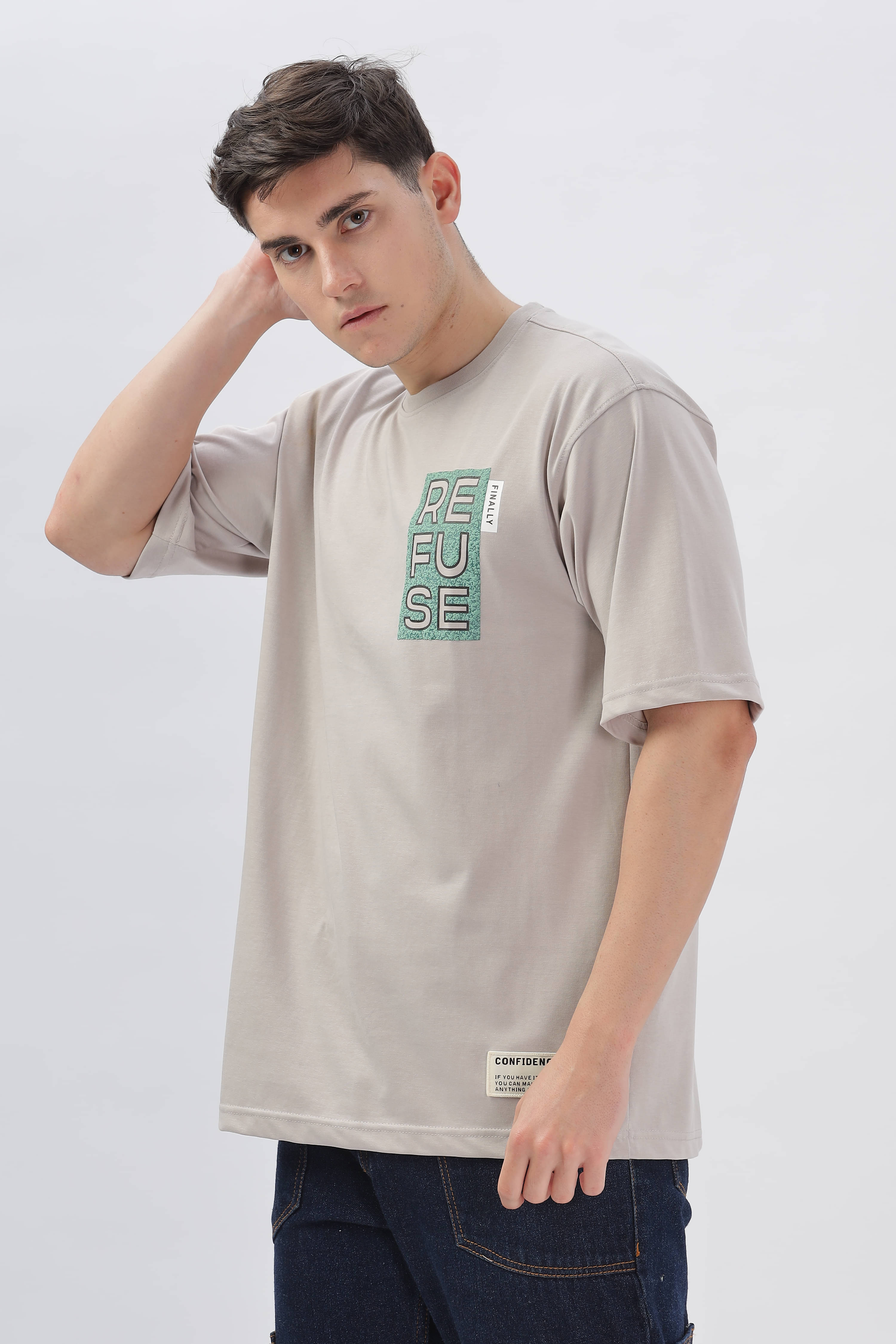 COLOR HUNT Pack of 1 Cotton Oversized Fit Men's T-Shirt ( Cream ) COLOR HUNT Pack of 1 Cotton Oversized Fit Men's T-Shirt ( Cream )