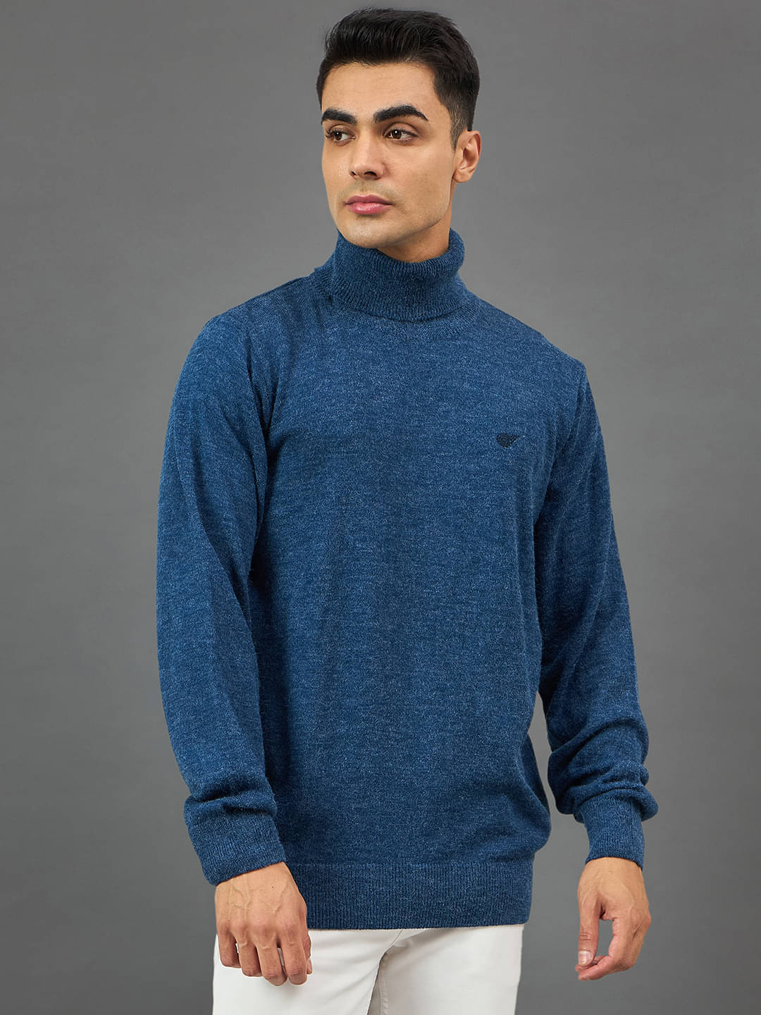 Club York Acrylic High Neck Men's Full Sleeves Pullover Sweater - Blue ( Pack of 1 ) Club York Acrylic High Neck Men's Full Sleeves Pullover Sweater - Blue ( Pack of 1 )