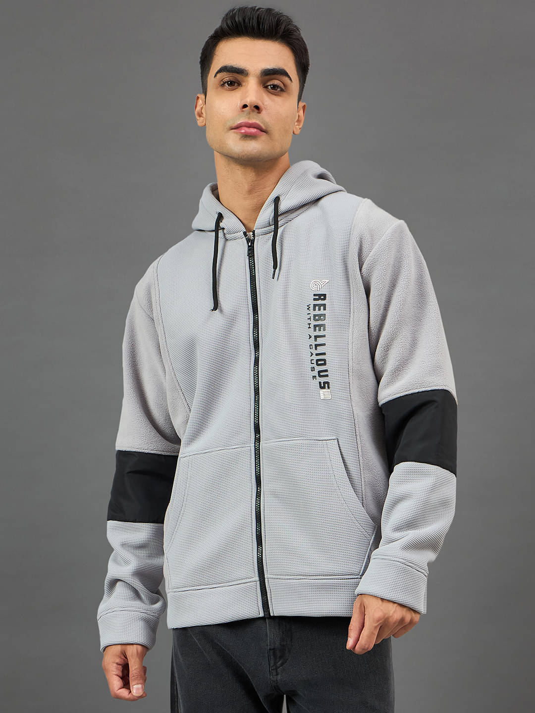     			Club York Fleece Hooded Men's Sweatshirt - Grey ( Pack of 1 )
