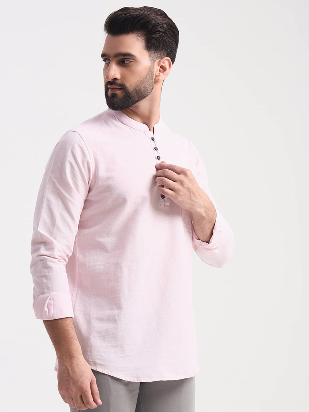 ENSPYR 100% Cotton Regular Fit Solids Full Sleeves Men's Casual Shirt - Pink ( Pack of 1 ) ENSPYR 100% Cotton Regular Fit Solids Full Sleeves Men's Casual Shirt - Pink ( Pack of 1 )