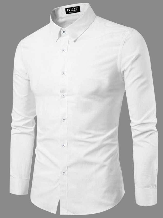 Eviqe Cotton Blend Regular Fit Full Sleeves Men's Formal Shirt - White ( Pack of 1 ) Eviqe Cotton Blend Regular Fit Full Sleeves Men's Formal Shirt - White ( Pack of 1 )