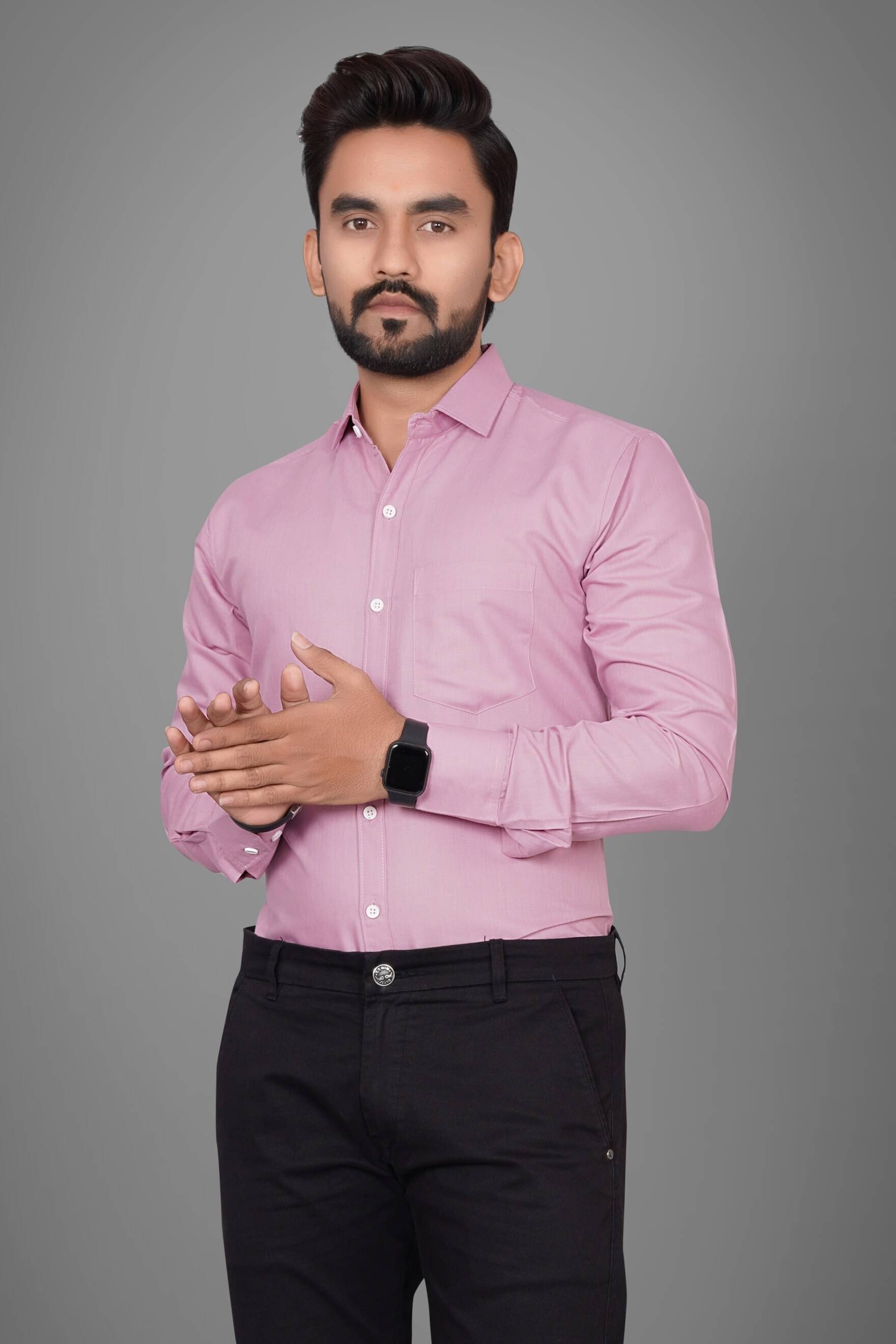 Eviqe Cotton Blend Regular Fit Full Sleeves Men's Formal Shirt - Pink ( Pack of 1 ) Eviqe Cotton Blend Regular Fit Full Sleeves Men's Formal Shirt - Pink ( Pack of 1 )
