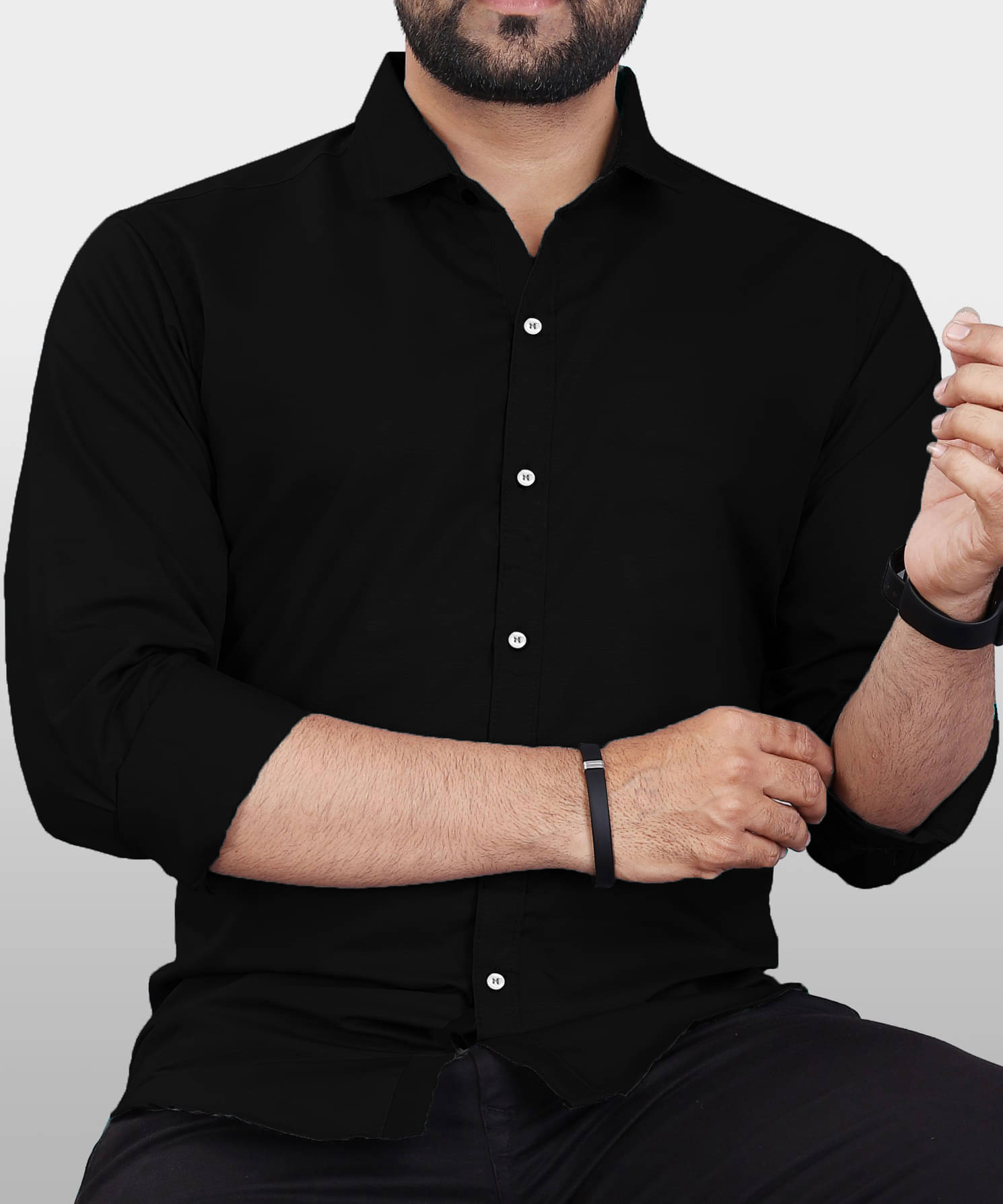     			Eviqe Cotton Blend Regular Fit Full Sleeves Men's Formal Shirt - Black ( Pack of 1 )