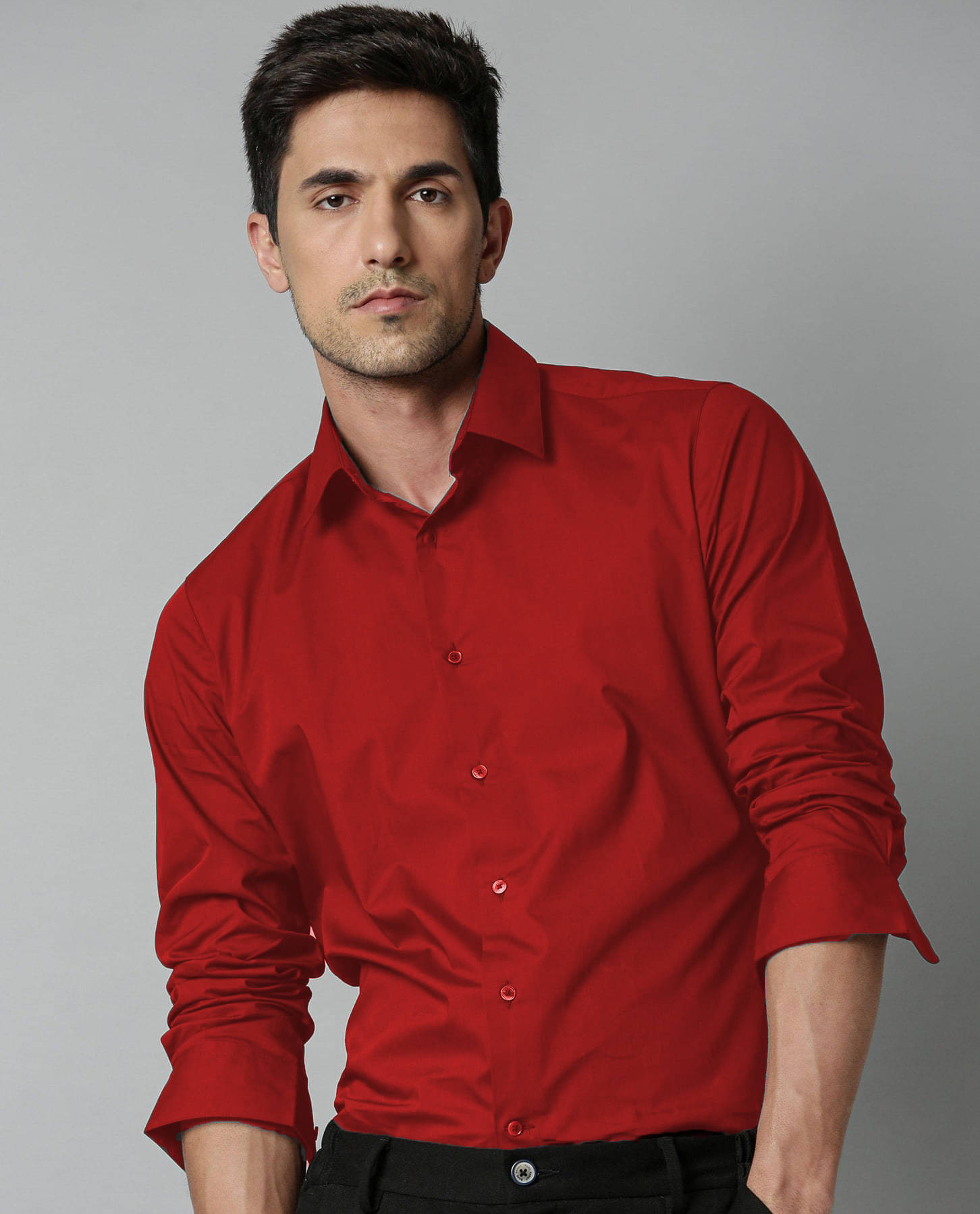     			Eviqe Cotton Blend Regular Fit Full Sleeves Men's Formal Shirt - Red ( Pack of 1 )