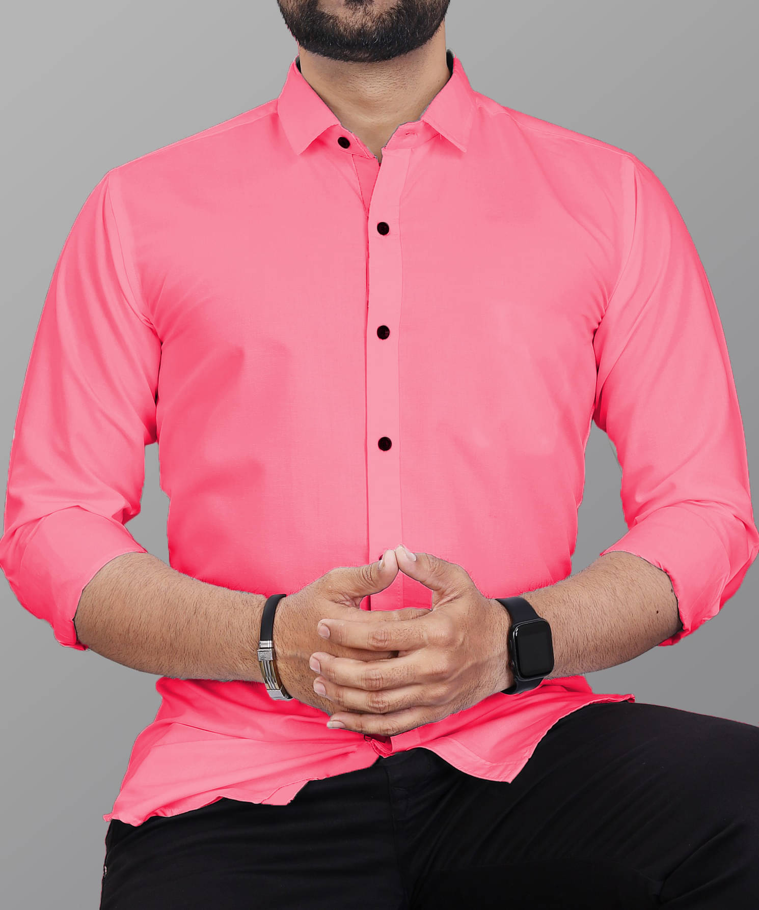     			Eviqe Cotton Blend Regular Fit Full Sleeves Men's Formal Shirt - Pink ( Pack of 1 )