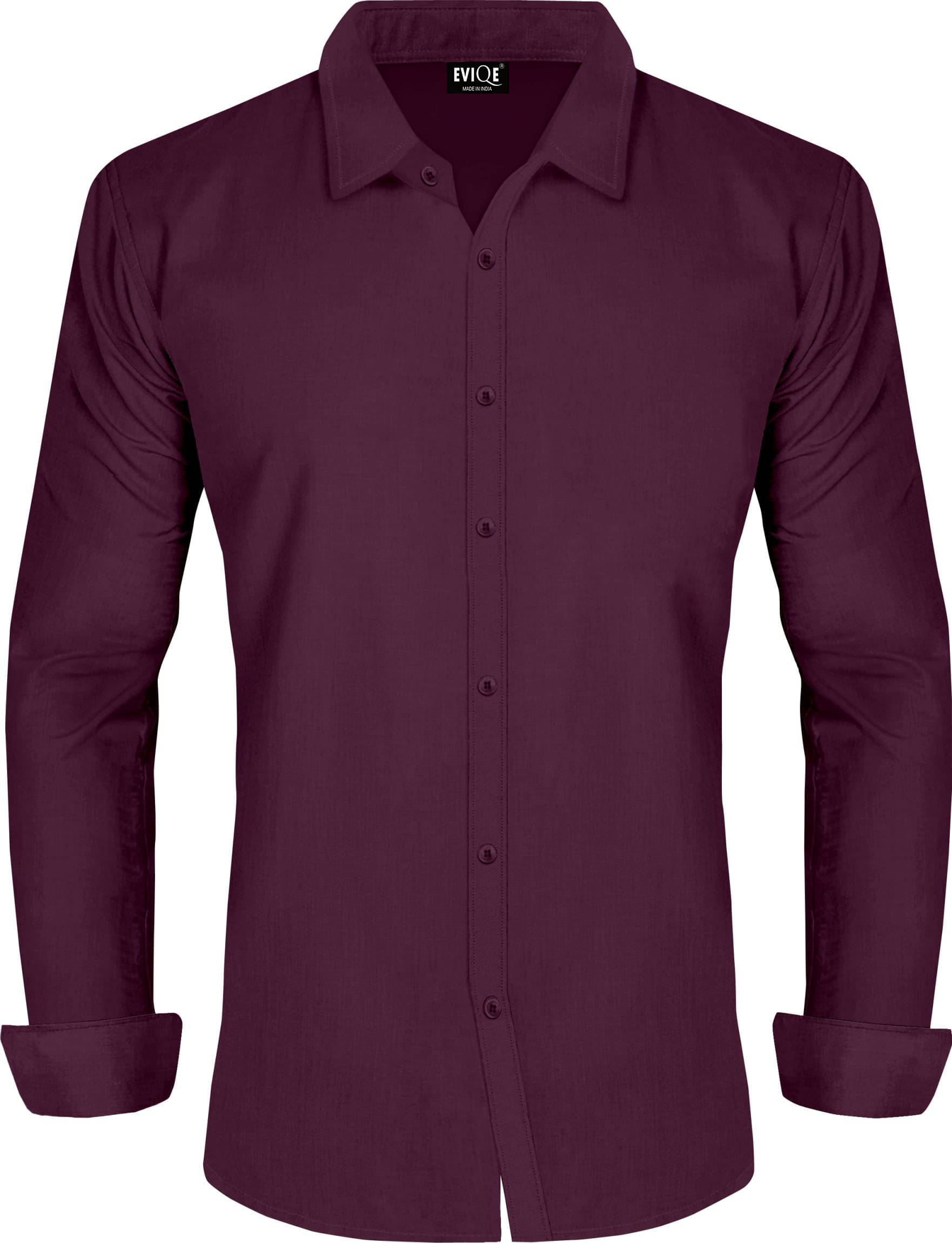     			Eviqe Cotton Blend Regular Fit Full Sleeves Men's Formal Shirt - Purple ( Pack of 1 )