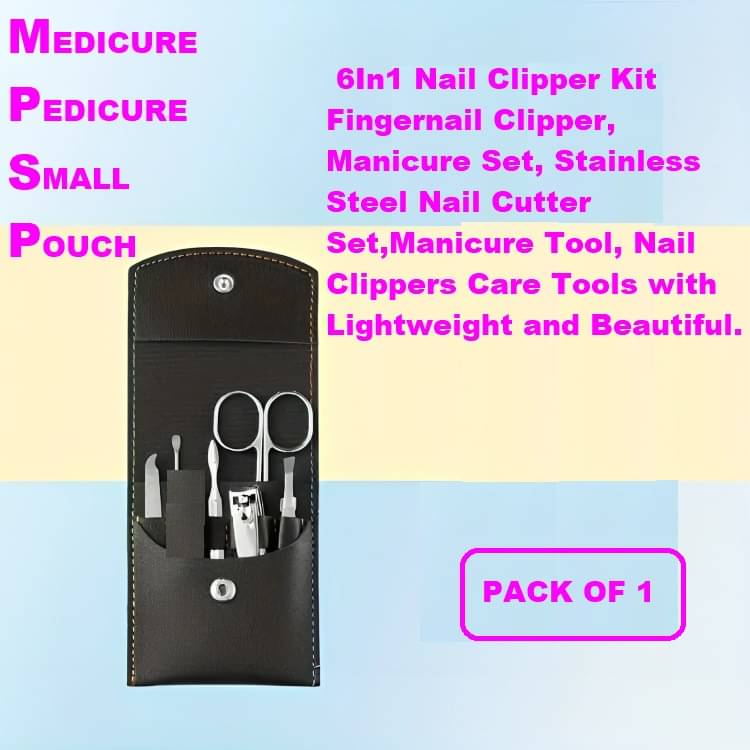 6 In 1 Stainless Steel Manicure Kit | Grooming Facial Nail Clipper Kit With Travel Case (pack of 1) 6 In 1 Stainless Steel Manicure Kit | Grooming Facial Nail Clipper Kit With Travel Case (pack of 1)