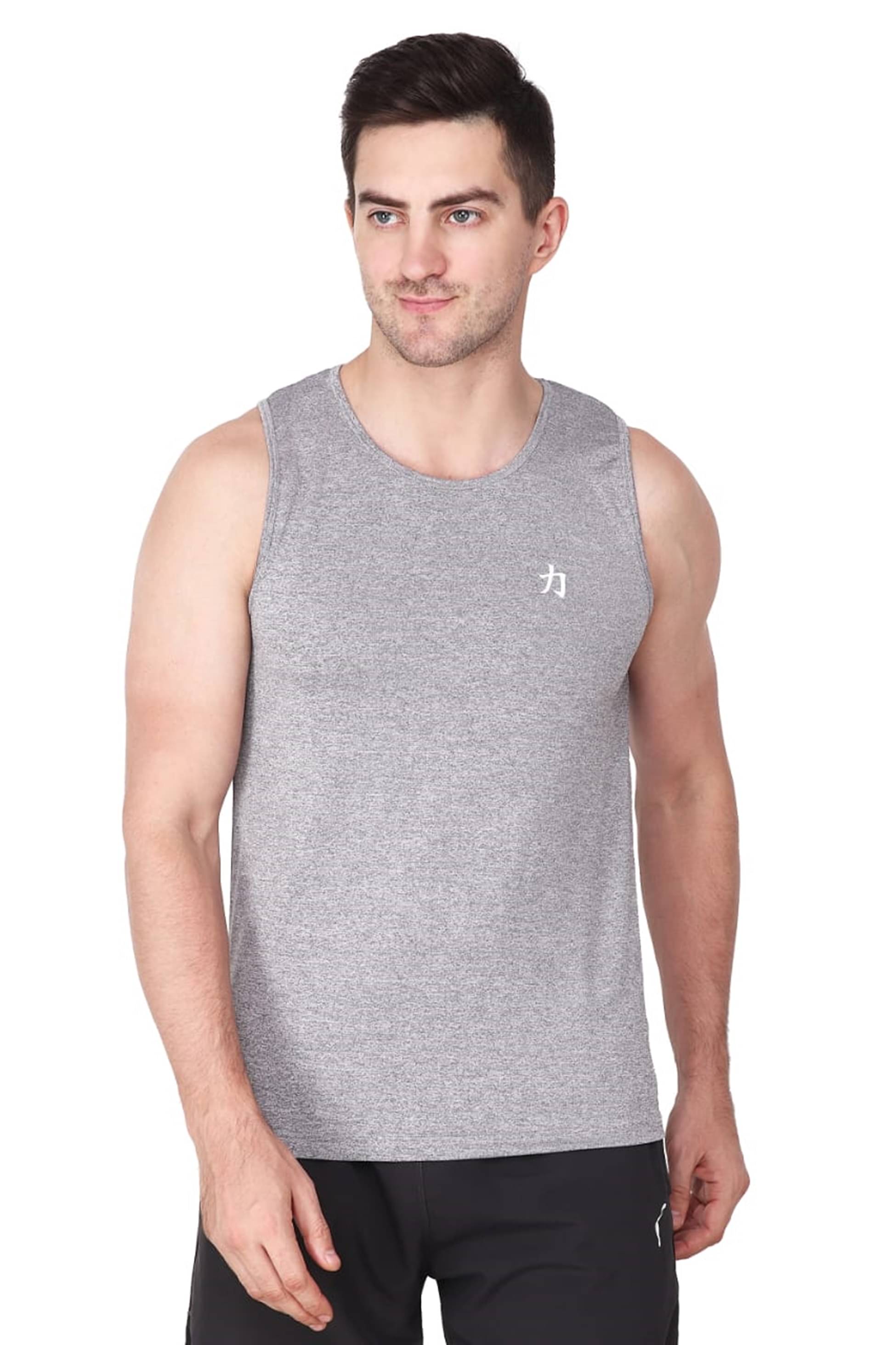     			Herculeen Pack of 1 Lycra Gym Vest For Men ( Grey )