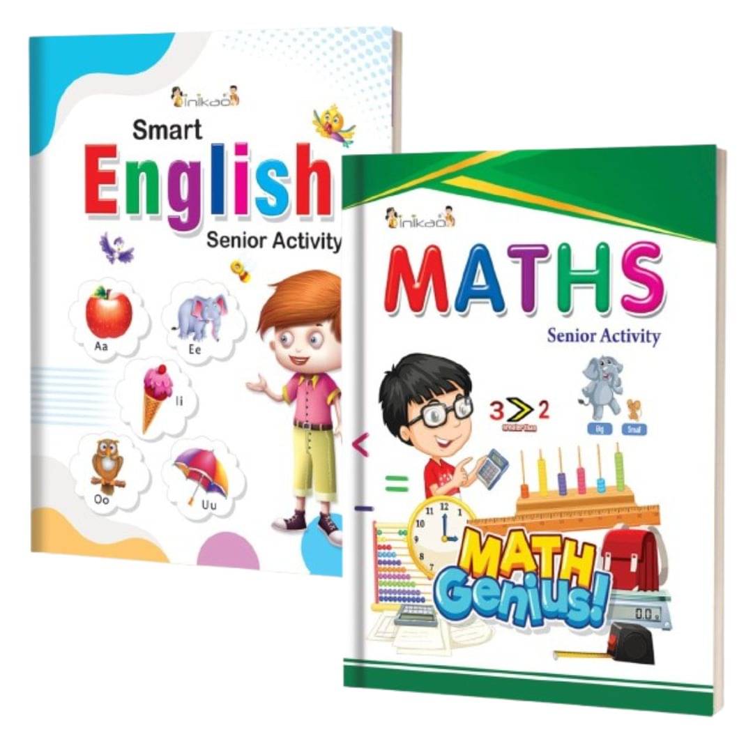 InIkao UKG Activity Combo: 64-Page English Activity Book & 72-Page Maths Activity Book | Fun & Educational Learning Books for Kids | Develops Language, Math, and Problem-Solving Skills InIkao UKG Activity Combo: 64-Page English Activity Book & 72-Page Maths Activity Book | Fun & Educational Learning Books for Kids | Develops Language, Math, and Problem-Solving Skills