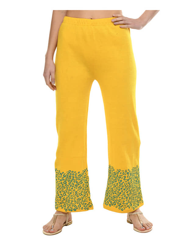 IndiWeaves Pack of 1 Woollen Straight Women's Palazzos ( Yellow ) - Palazzos | Buy online on ZillyBuy