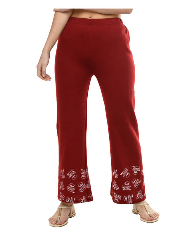 IndiWeaves Pack of 1 Woollen Straight Women's Palazzos ( Maroon ) - Palazzos | Buy online on ZillyBuy