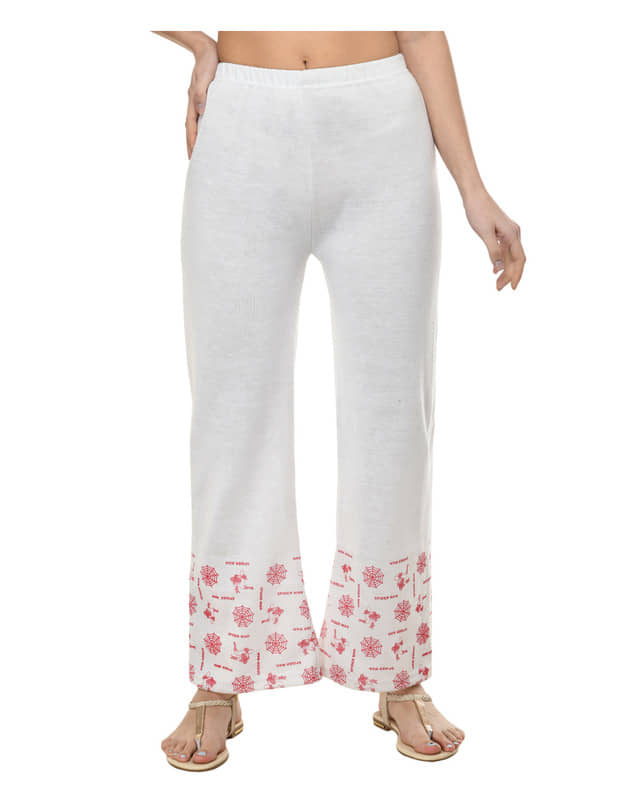 IndiWeaves Pack of 1 Woollen Straight Women's Palazzos ( White ) - Palazzos | Buy online on ZillyBuy