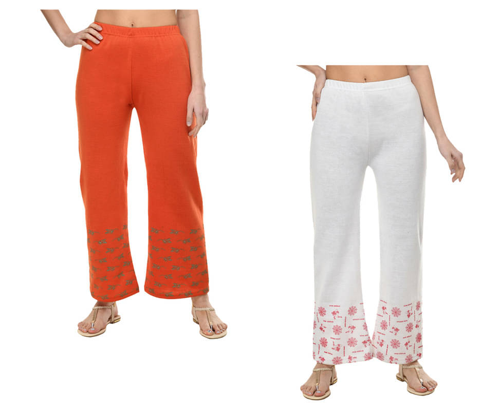 IndiWeaves Pack of 2 Woollen Straight Women's Palazzos ( Multicolor ) IndiWeaves Pack of 2 Woollen Straight Women's Palazzos ( Multicolor )