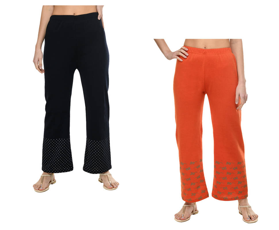     			IndiWeaves Pack of 2 Woollen Straight Women's Palazzos ( Multicolor )