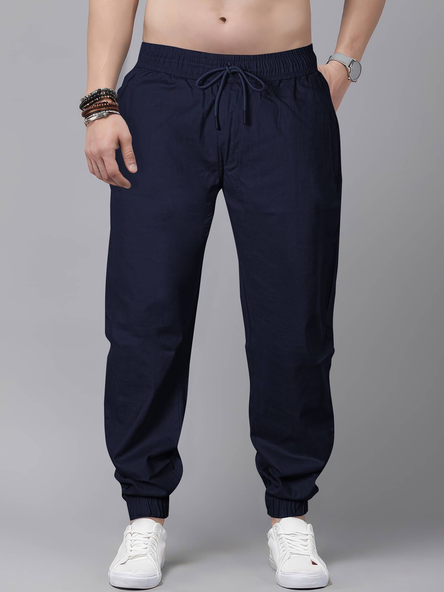 JB JUST BLACK Regular Flat Men's Joggers - Dark Blue ( Pack of 1 ) JB JUST BLACK Regular Flat Men's Joggers - Dark Blue ( Pack of 1 )
