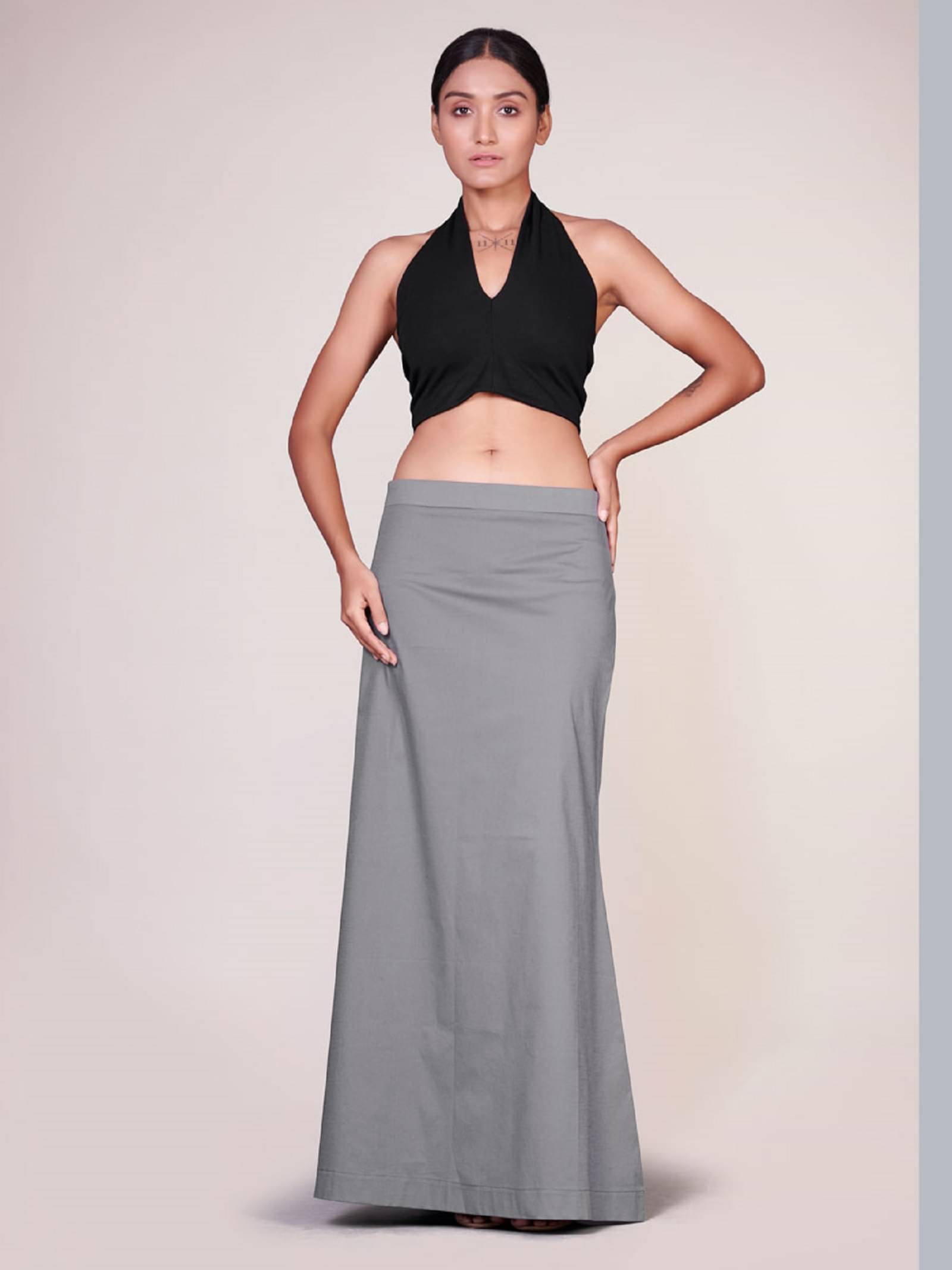     			JTG enterprises Grey Cotton Petticoat - Single